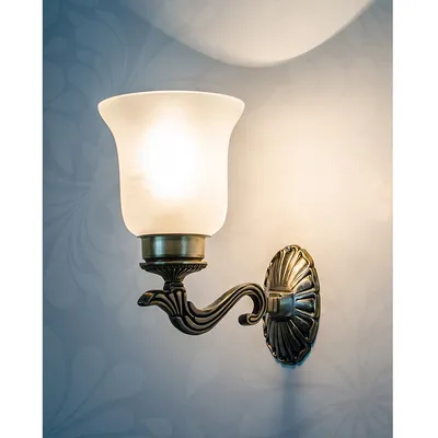 Traditional Golden Fixture White Wall Light