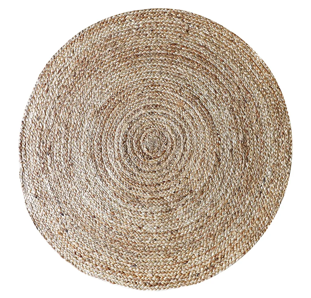 Traditional Hand-braided Round Jute Rug