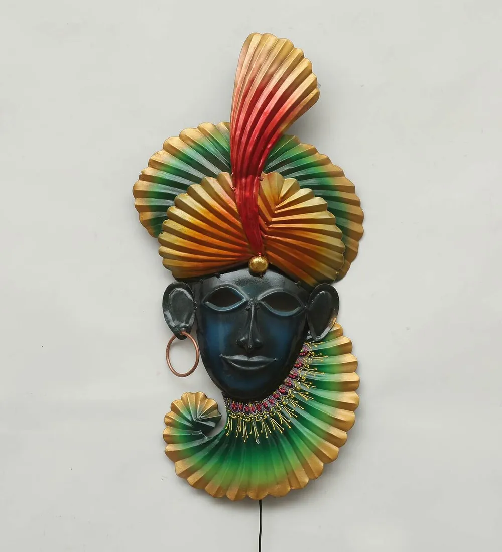 Traditional Man Masquerade LED Metal Wall Art