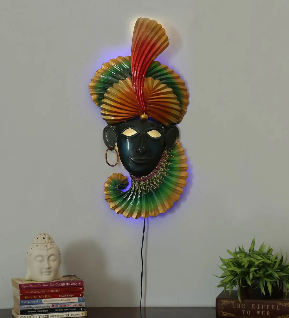 Traditional Man Masquerade LED Metal Wall Art