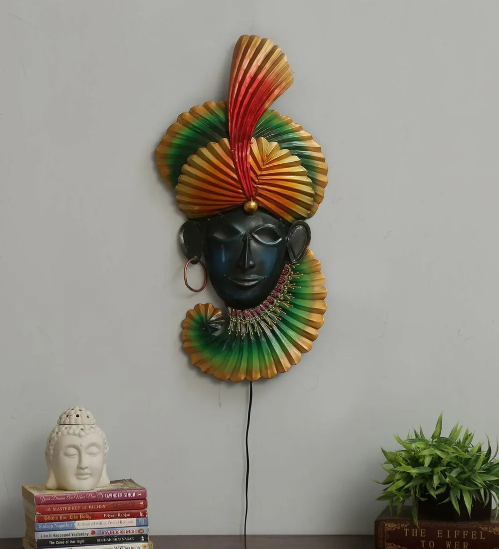 Traditional Man Masquerade LED Metal Wall Art