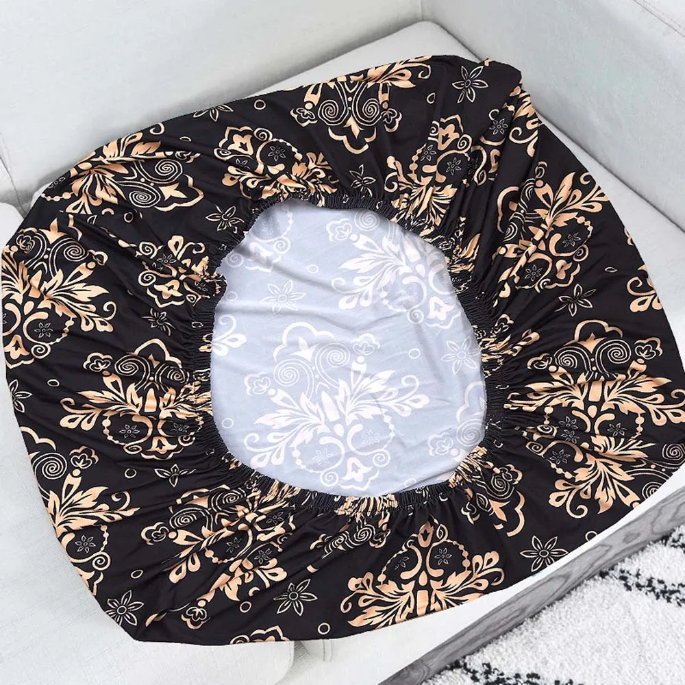 Traditional Motif Strechable Black Sofa Seat Cover Set of 2/4/6/8 Pack of 2
