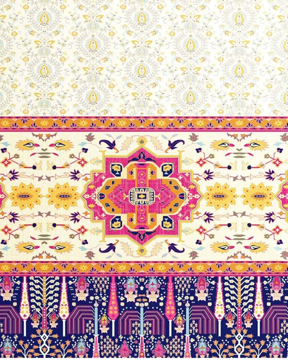 Traditional Motifs Printed Magnum Super Soft Cotton King Size Bedsheet with 2 Pillow Covers - 300 Thread Count (Pink)