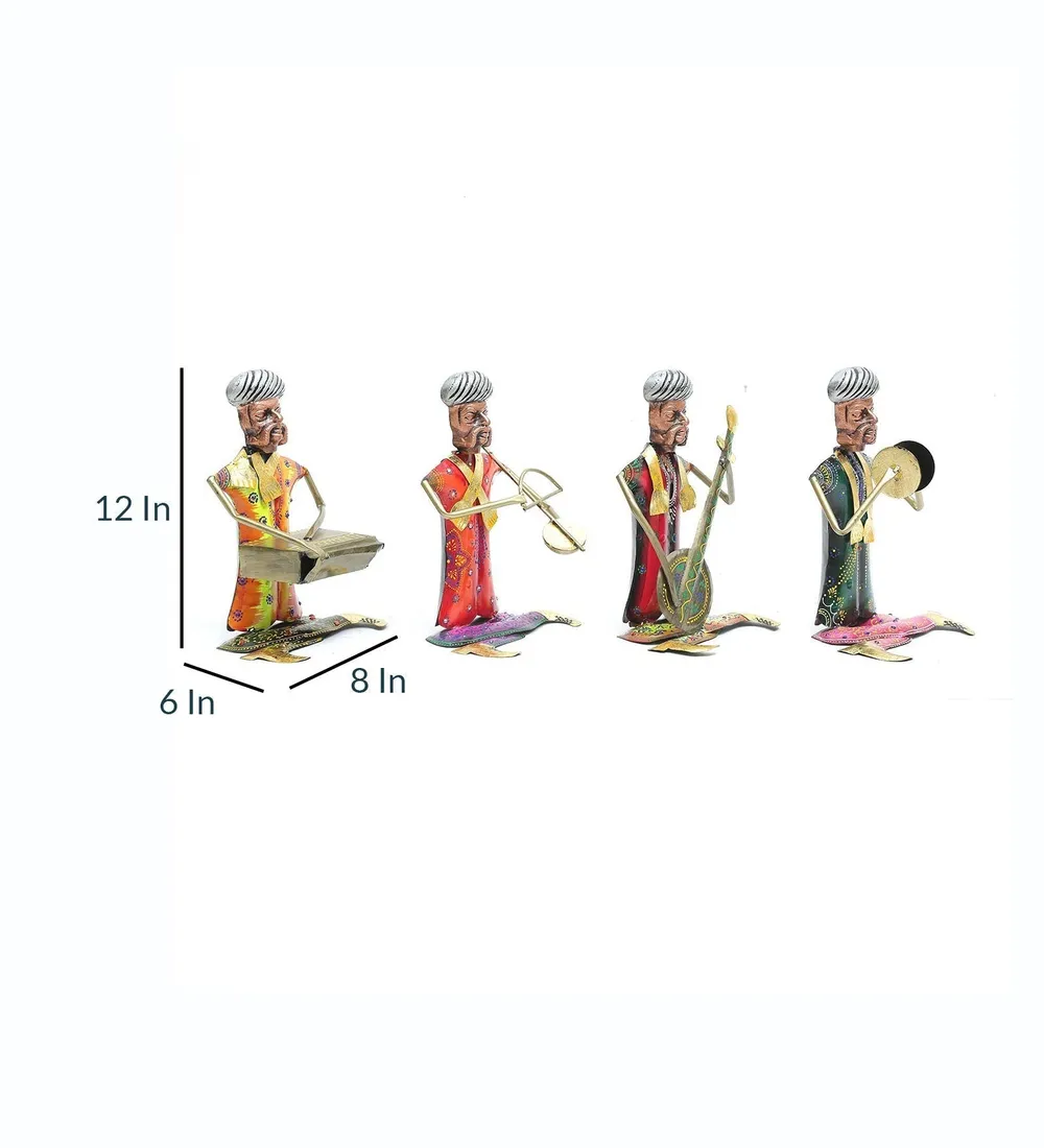 Traditional Musicians Rajasthani Art Table Accents Set Of 4