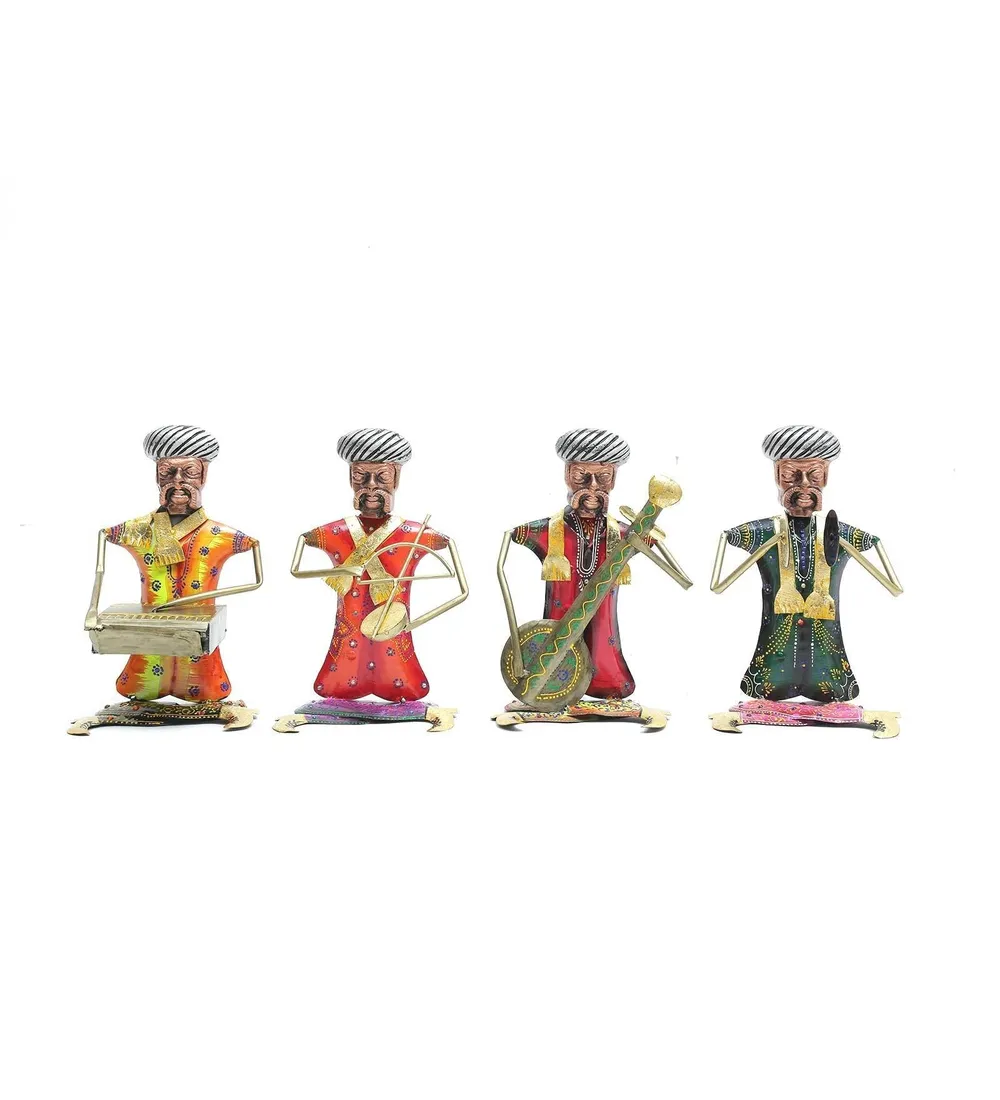 Traditional Musicians Rajasthani Art Table Accents Set Of 4