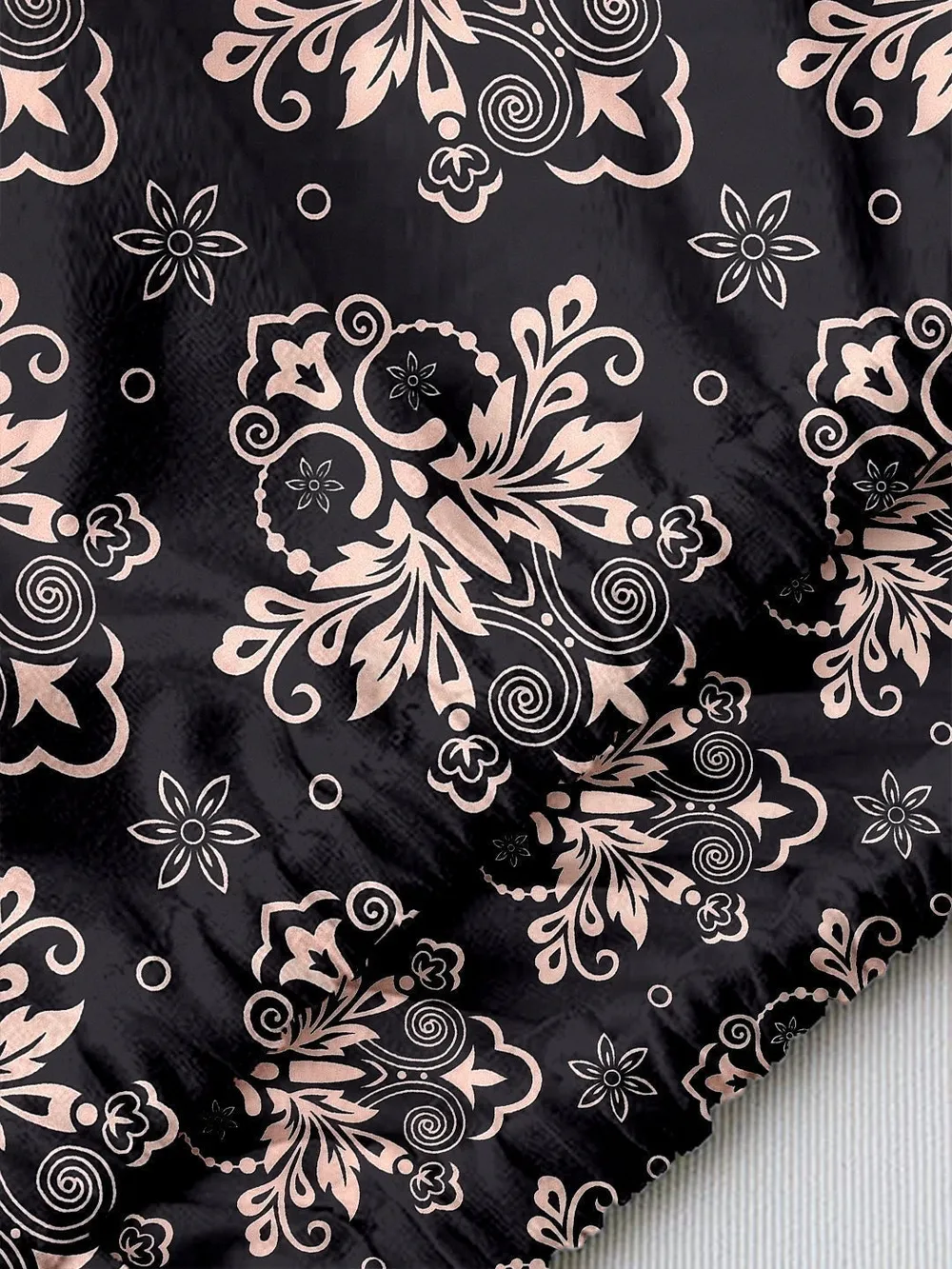 Traditional Printed Black &amp; Beige Split Ac Cover 1 Ton