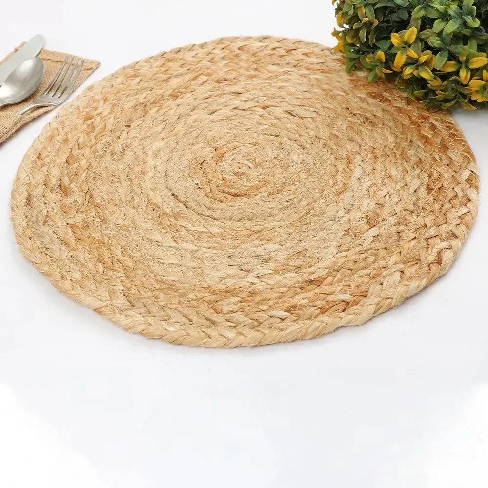 Traditional Round Jute Placemat Set Of 4