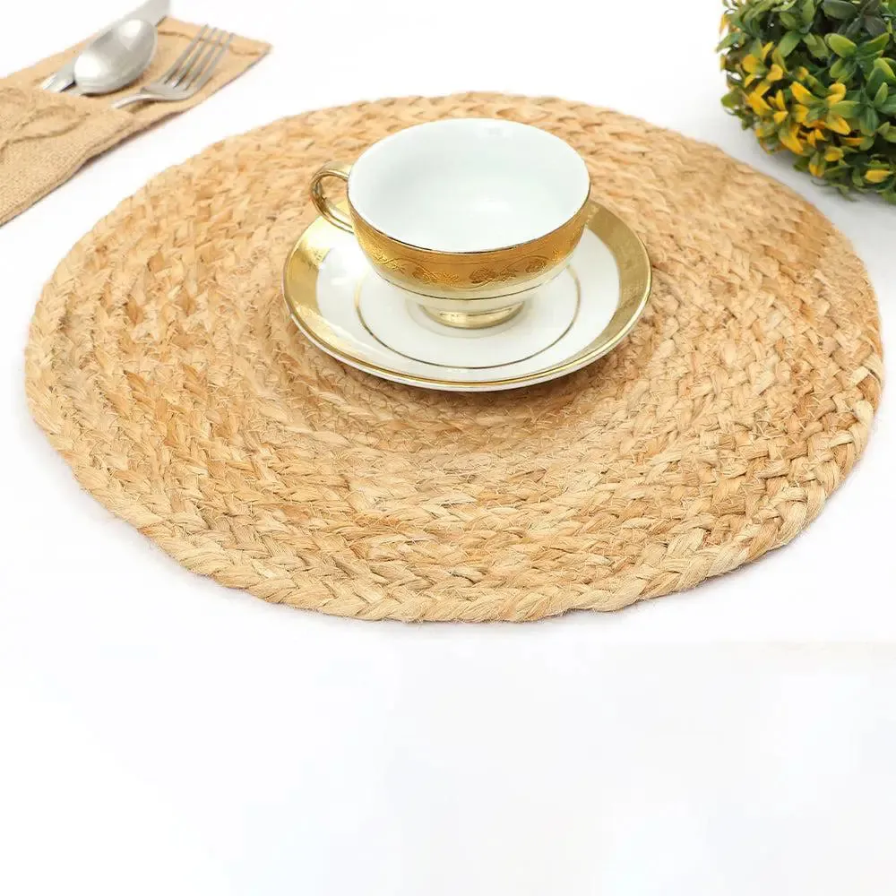 Traditional Round Jute Placemat Set Of 4
