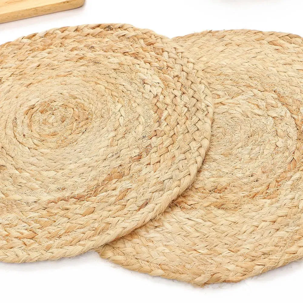 Traditional Round Jute Placemat Set Of 4