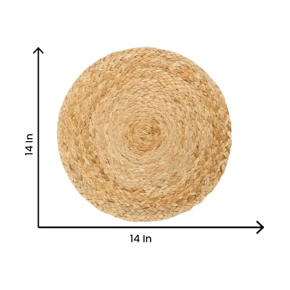 Traditional Round Jute Placemat Set Of 4