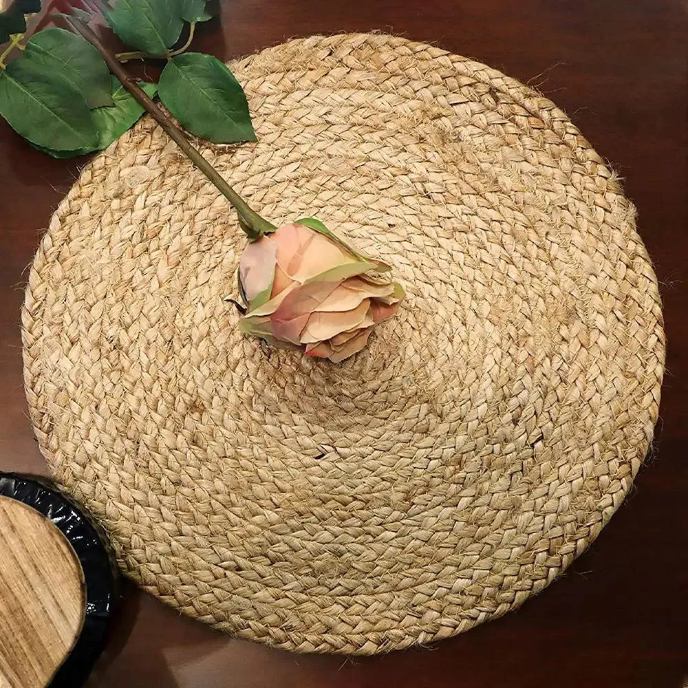 Traditional Round Jute Placemat Set Of 4