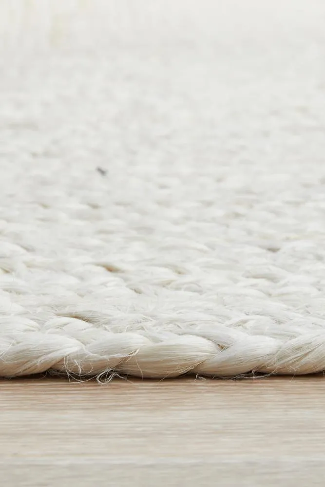 Traditional White Oval Jute RUG S (4*6ft)