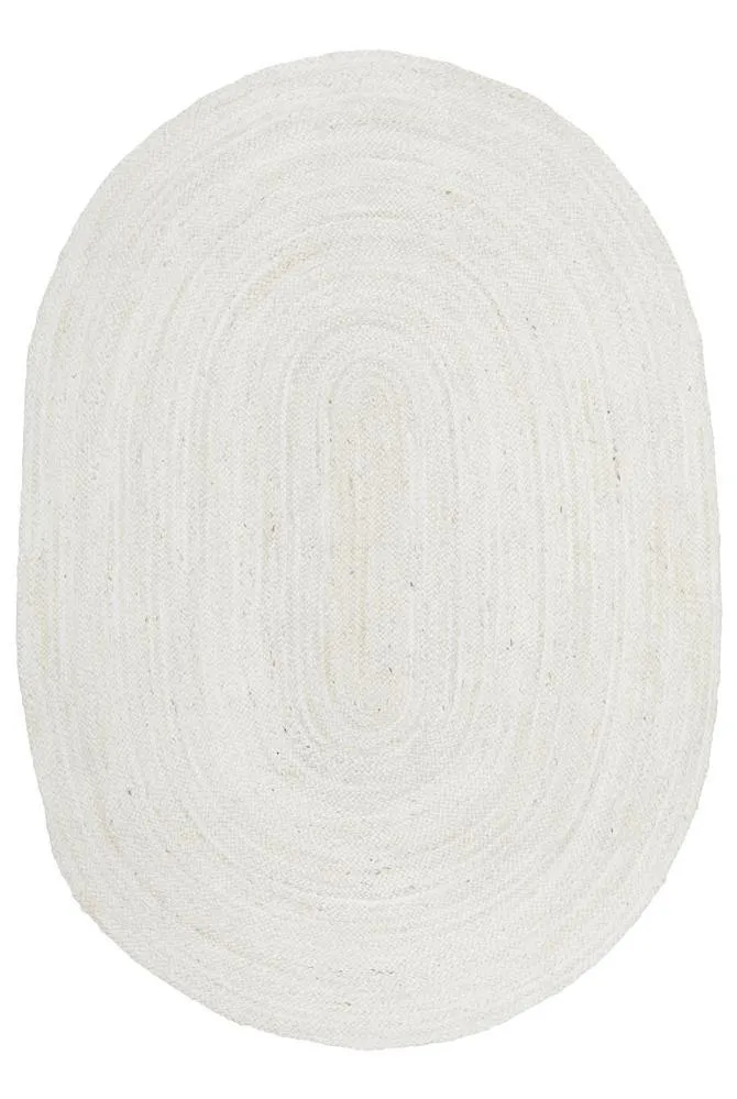 Traditional White Oval Jute RUG S (4*6ft)