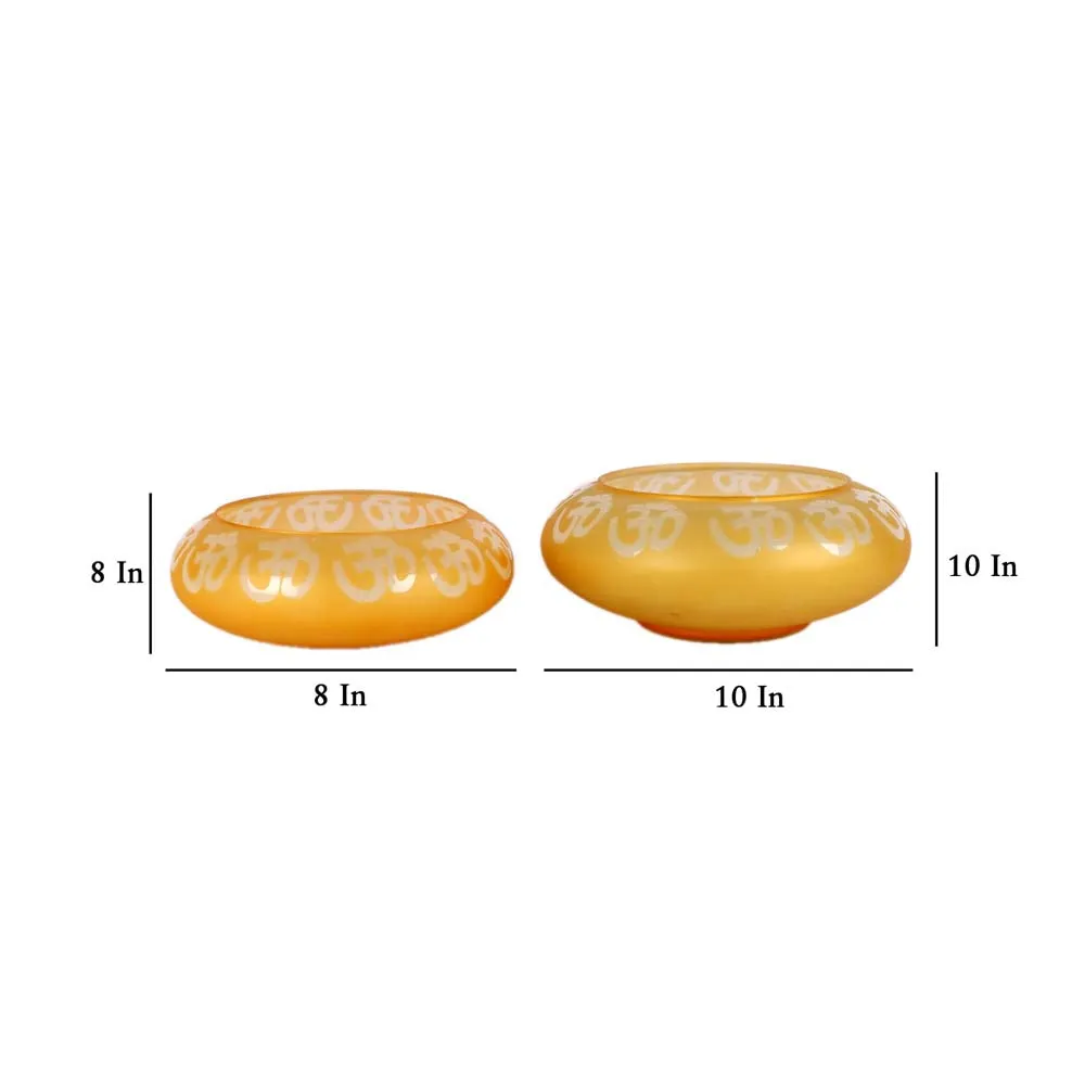 Traditional Yellow Glass Urli Bowl/Potpourri Set of 2