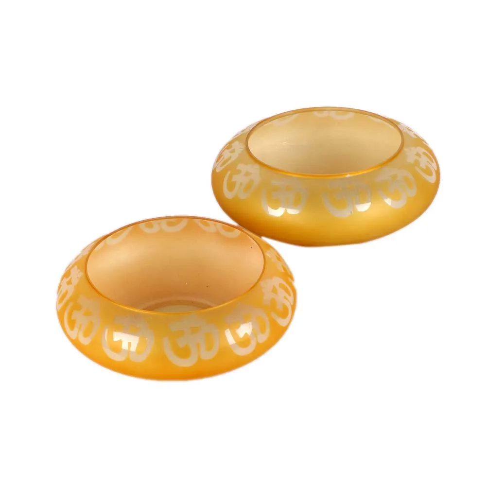 Traditional Yellow Glass Urli Bowl/Potpourri Set of 2