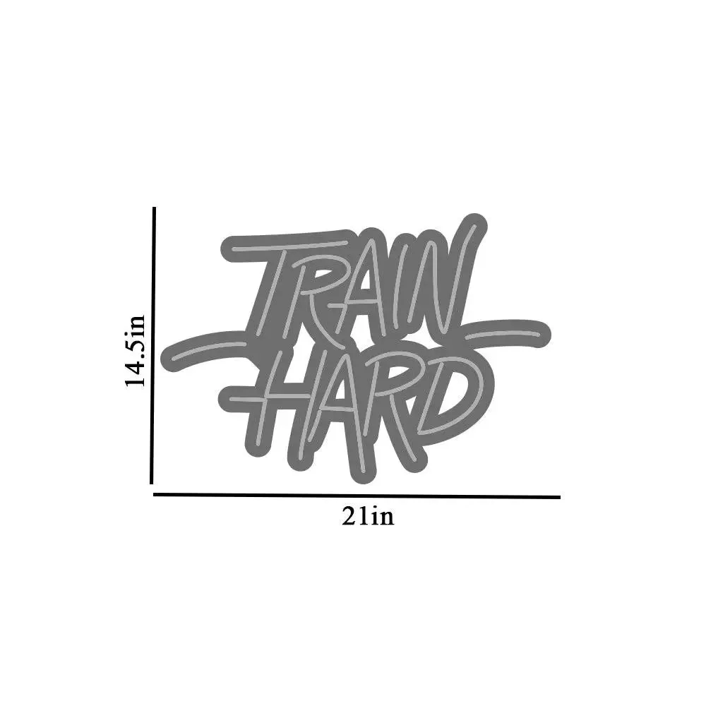 Train Hard' LED Neon Light for Gym Wall Decor Blue