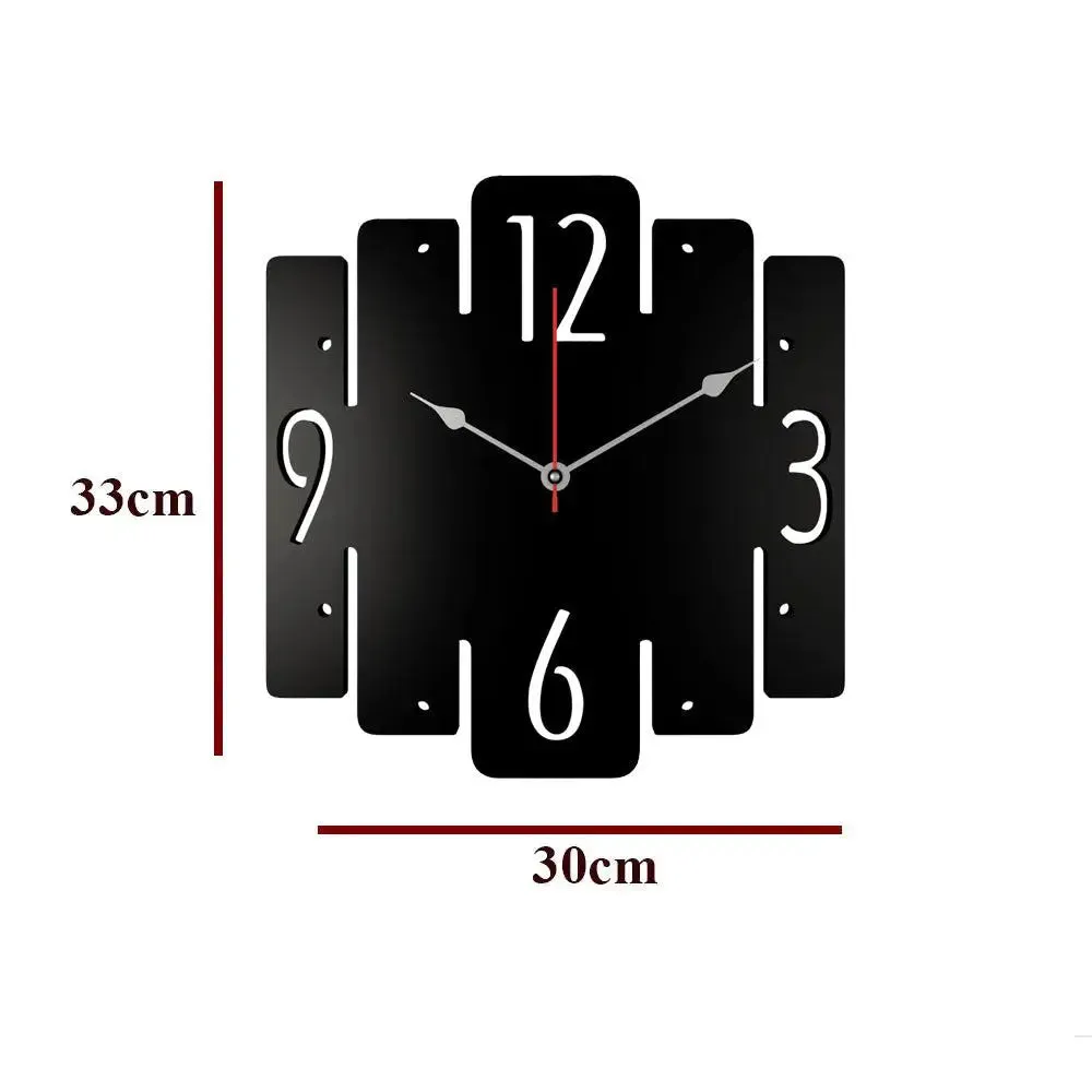 Trapezium Shape in Black Color Wooden Wall Clock