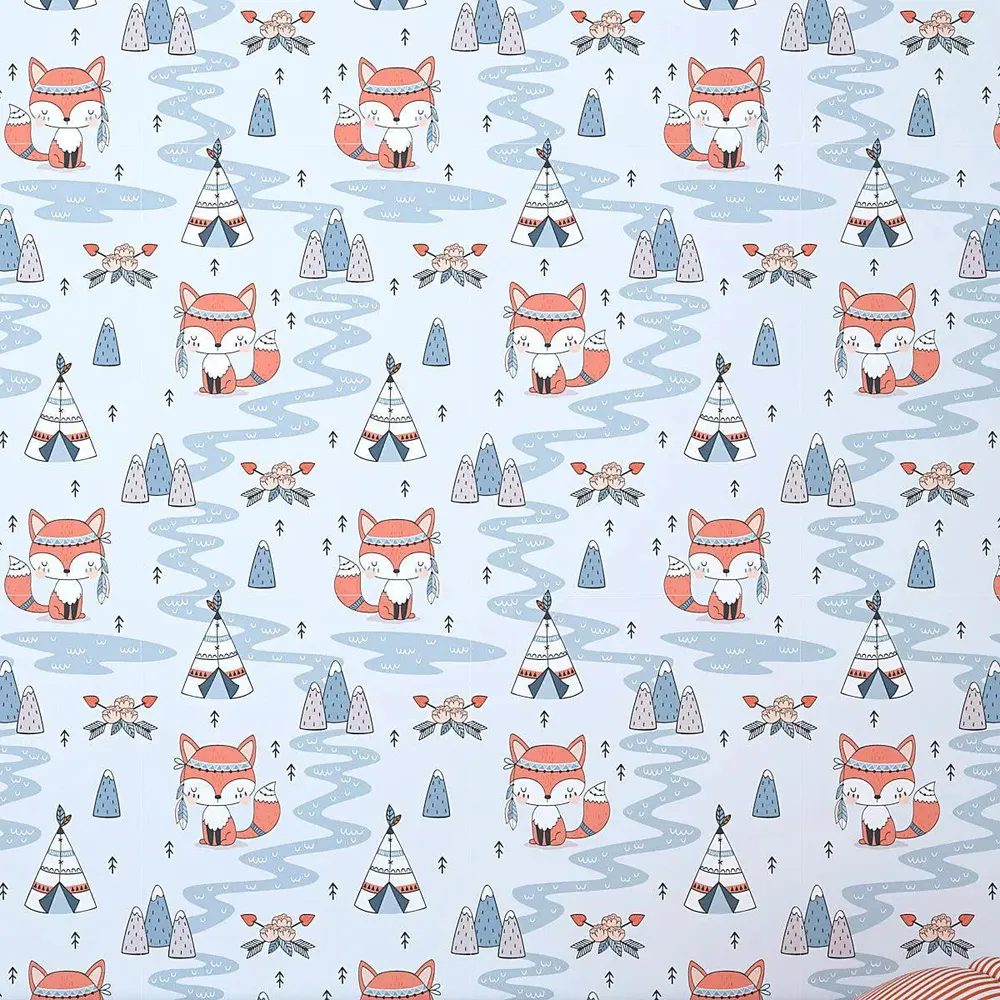Travelling Fox Kids Self Adhesive Wallpaper