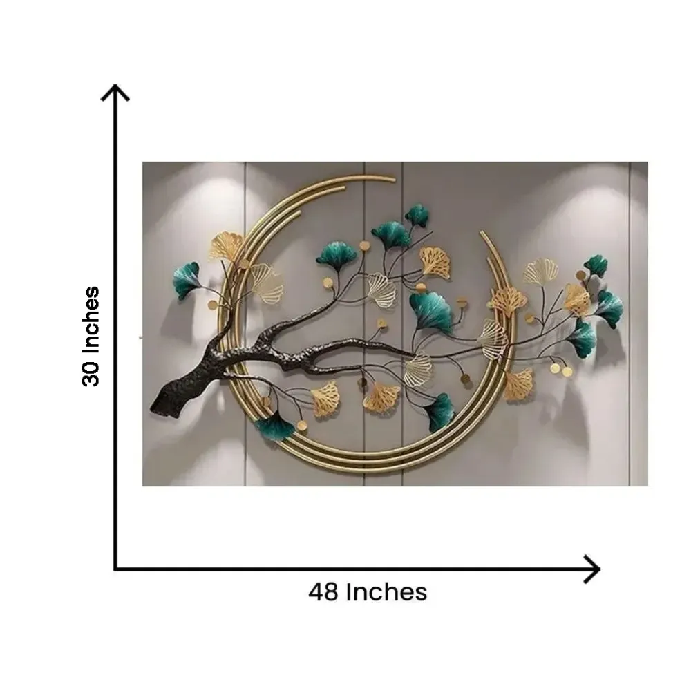 Tree in a Half Moon Wall Decor Metal Wall Art for Living Room