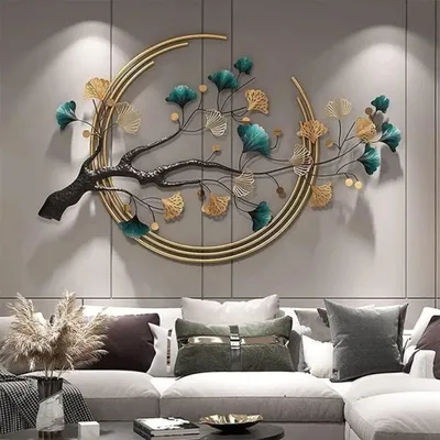 Tree in a Half Moon Wall Decor Metal Wall Art for Living Room