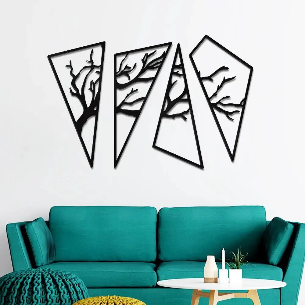 Tree in Modern Shape Black Color Design Wooden Wall Hanging Medium(15 inch X 24 inch)