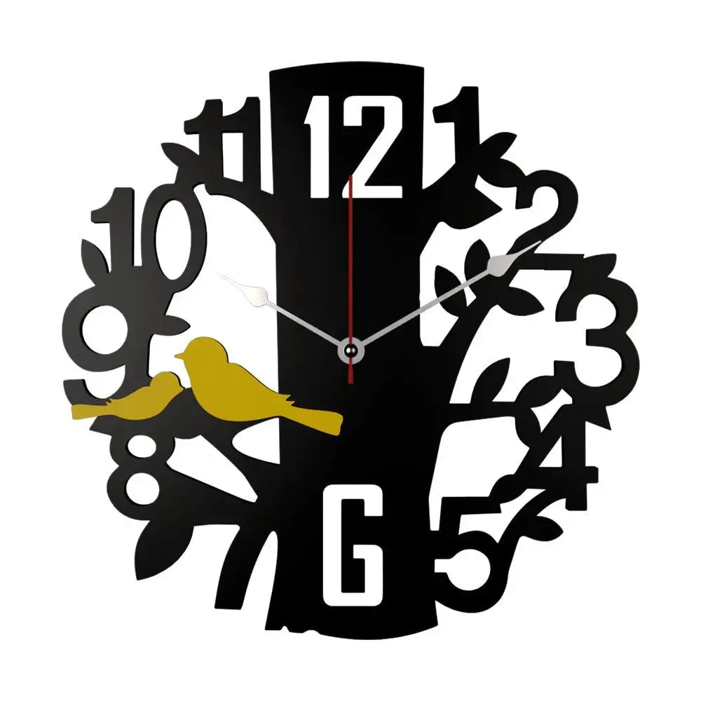 Tree Nest Analogue Wooden Wall Clock
