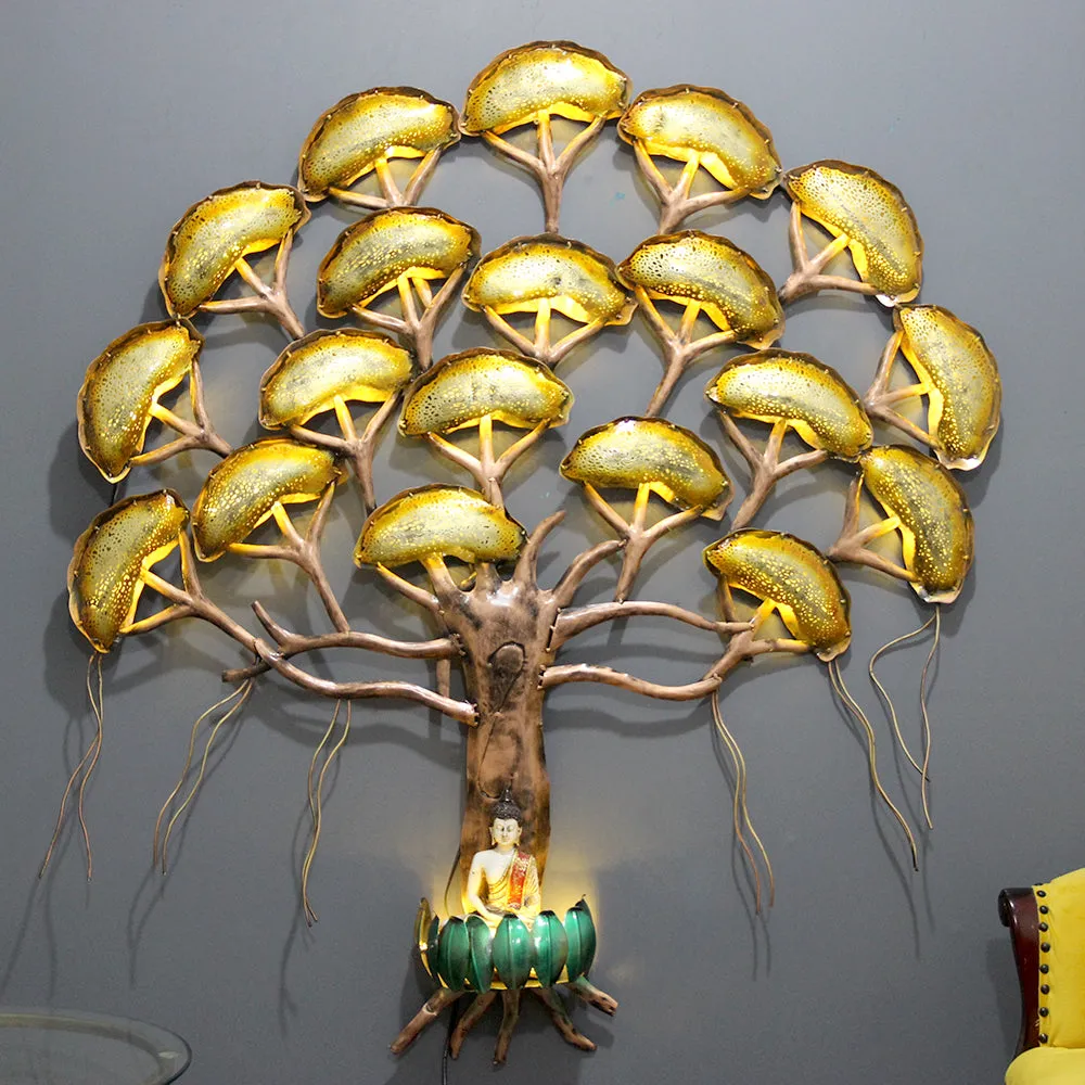 Tree Of Enlightenment Metal Wall Art With LED Lights