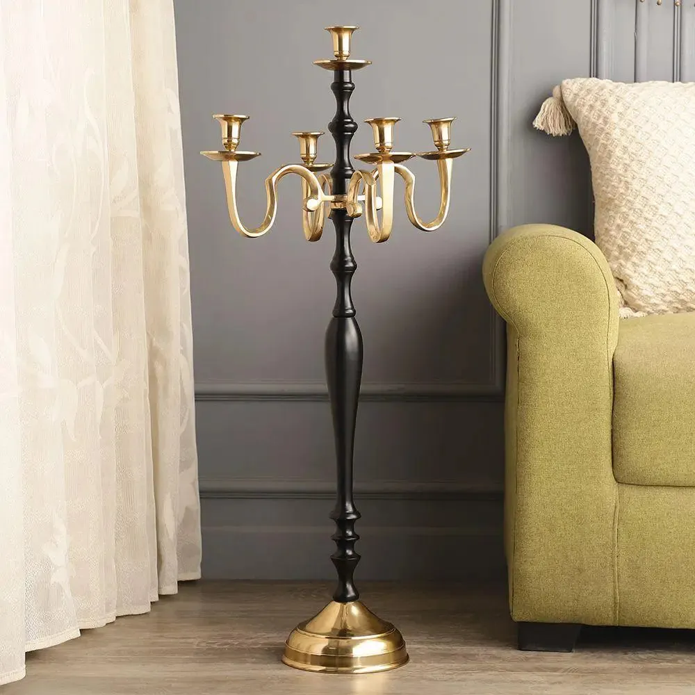 Tree of Life Beautiful Candle Holder in Black & Gold Finish