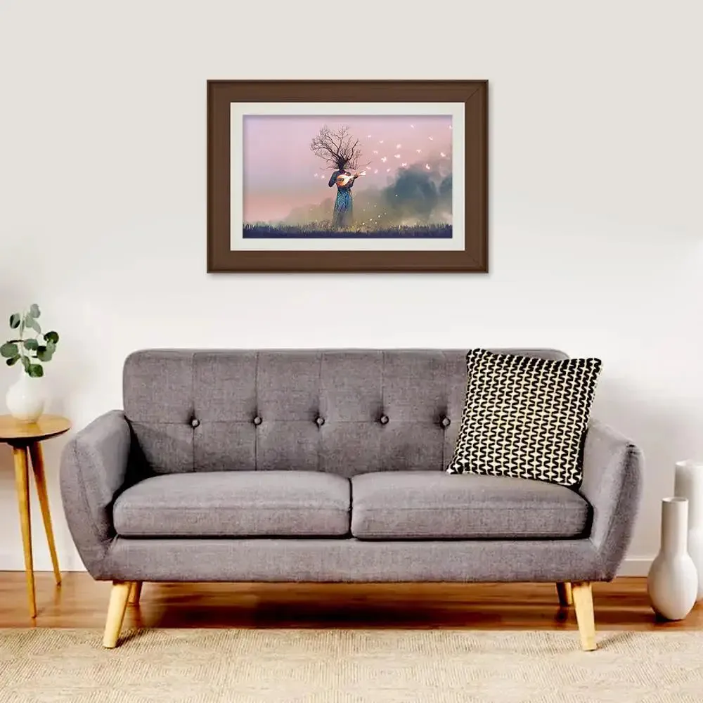 Tree Playing Magical Music Framed Wall Painting