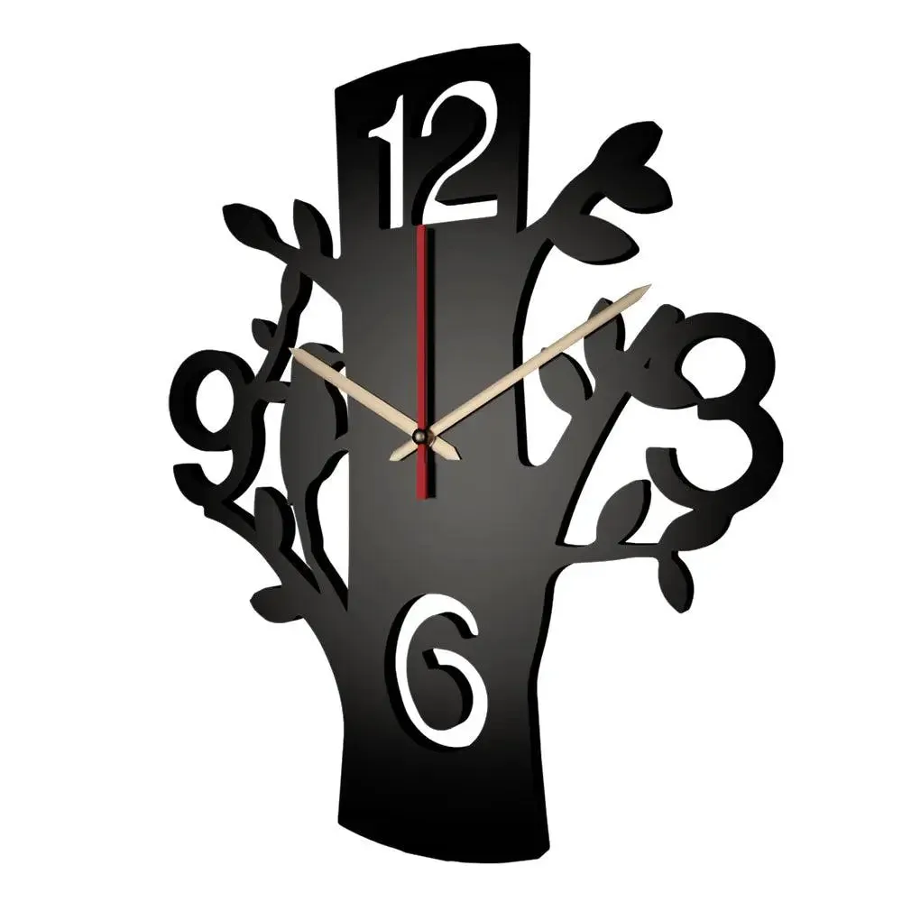 Tree Shape Wooden Wall Clock