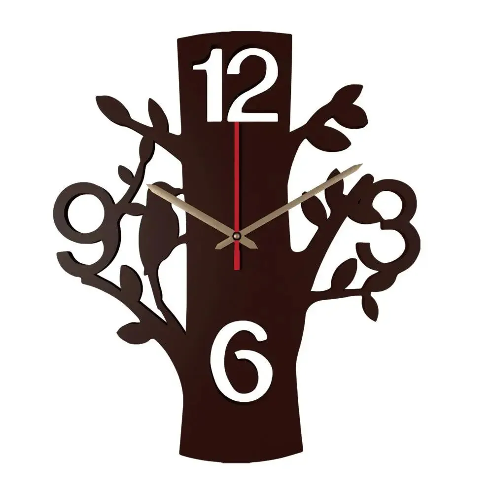 Tree Shape Wooden Wall Clock