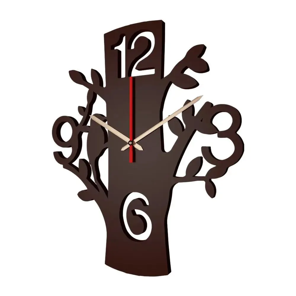 Tree Shape Wooden Wall Clock