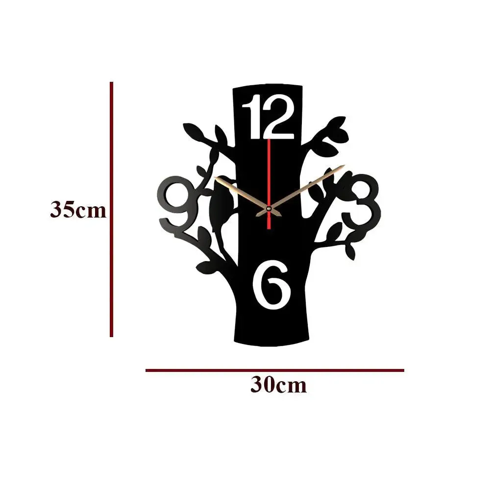 Tree Shape Wooden Wall Clock