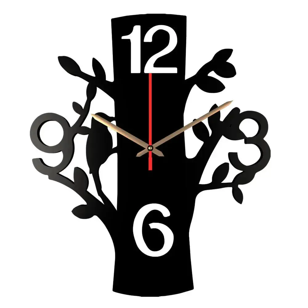 Tree Shape Wooden Wall Clock