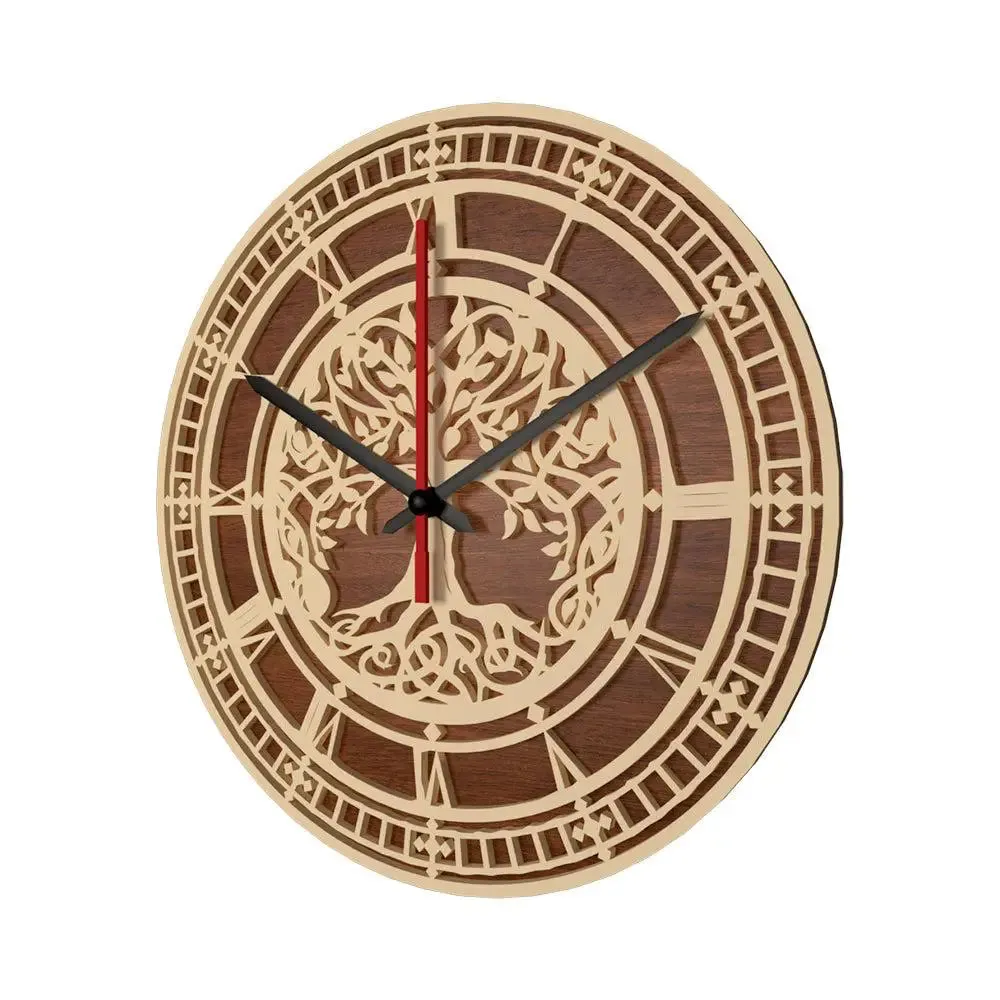 Tree Vintage Designer Dual Layer Wooden Wall Clock