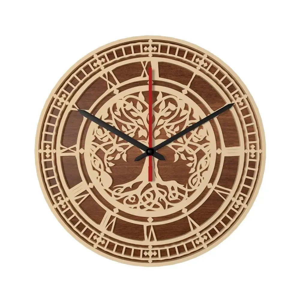 Tree Vintage Designer Dual Layer Wooden Wall Clock