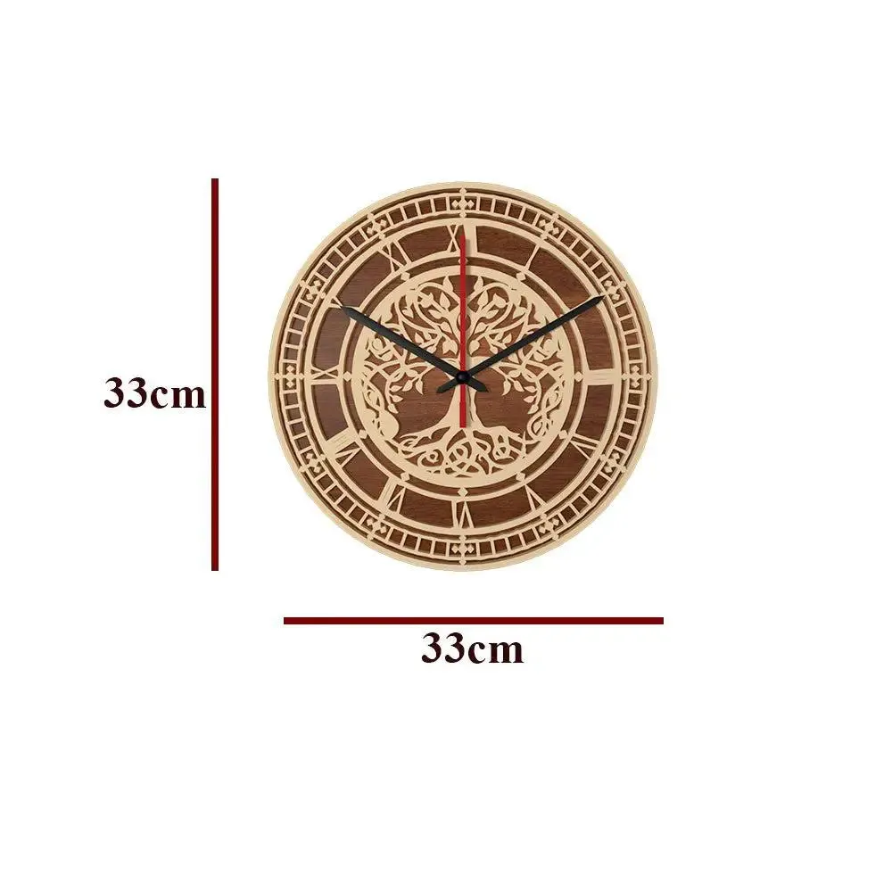 Tree Vintage Designer Dual Layer Wooden Wall Clock