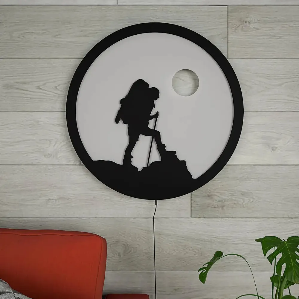 Trekking Night LED Backlit Acrylic Wall Art