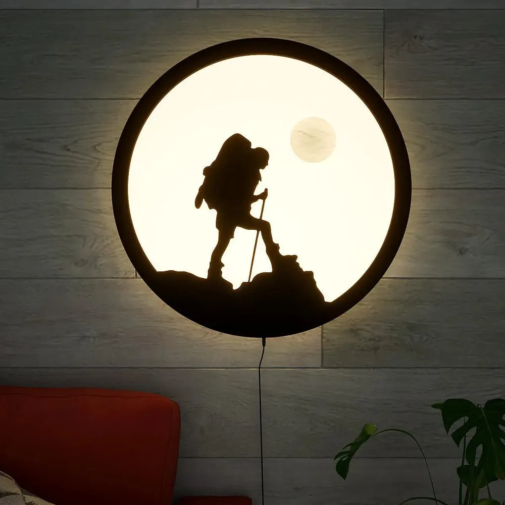 Trekking Night LED Backlit Acrylic Wall Art