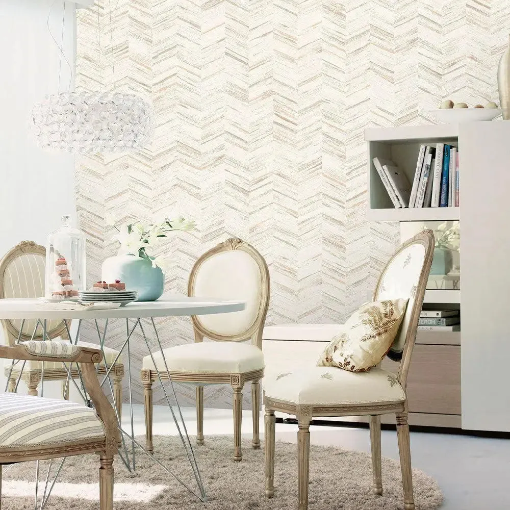 Trendy Arrow Weave Textured Premium Wallpaper- Trendy Walls Collection White