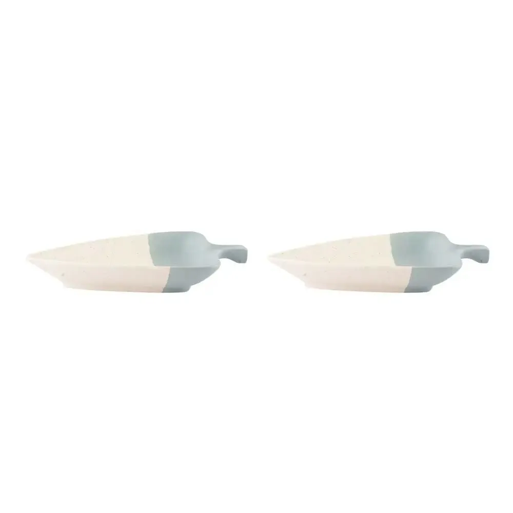 Triangle White &amp; Grey Serving Platter Set Of 2