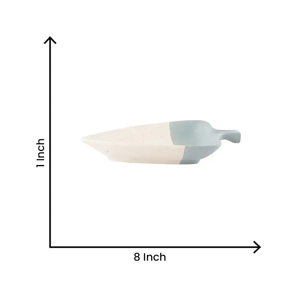 Triangle White &amp; Grey Serving Platter Set Of 2