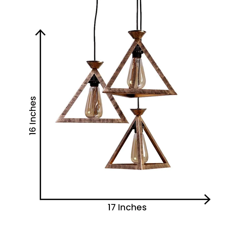 Triangular Wooden Club Cluster Hanging Lights