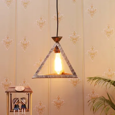 Triangular Wooden Club Single Hanging Light