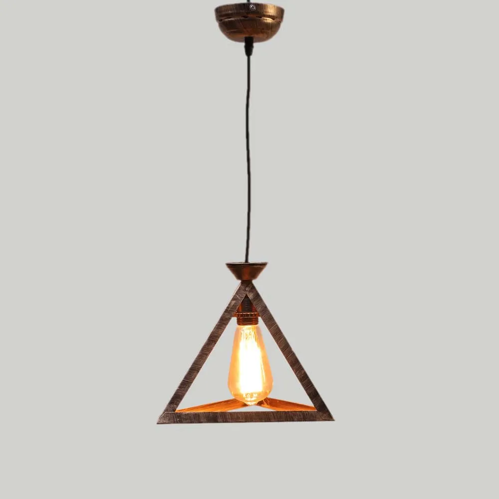 Triangular Wooden Club Single Hanging Light