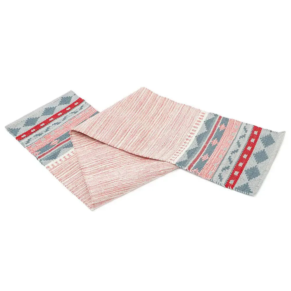 Tribal Designed Pink &amp; Grey Cotton Table Runner