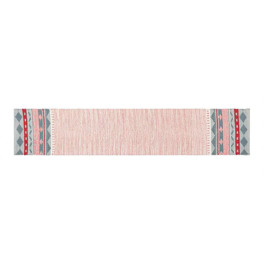 Tribal Designed Pink &amp; Grey Cotton Table Runner