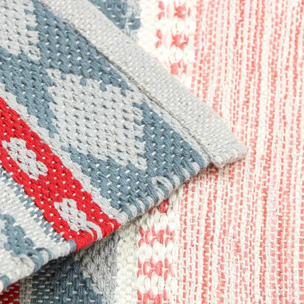 Tribal Designed Pink &amp; Grey Cotton Table Runner