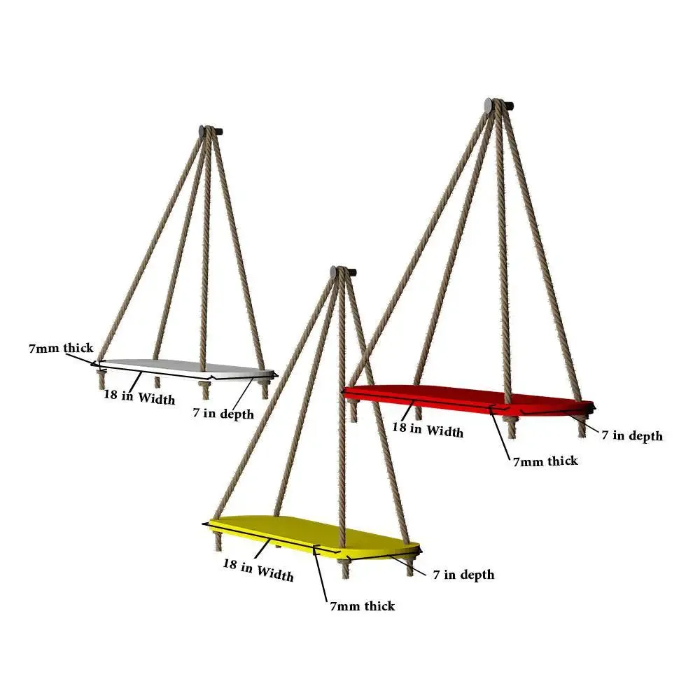 Trilateral wooden Wall Hanging Planter- Set of 3