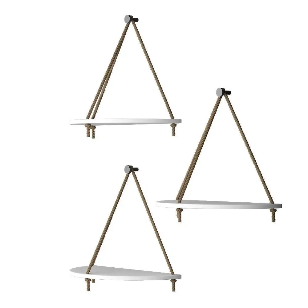 Trilateral Wooden Wall Hanging Planter- Set of 3